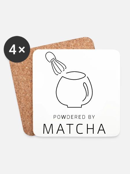 PowderedByMatcha - Coasters (set of 4) - white