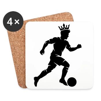 Maître de la silhouette du footballeur - Dessous de verre (lot de 4) - blanc - Devant