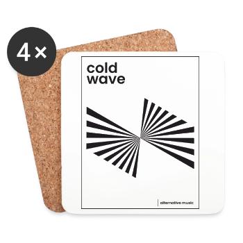 Conception d’affiche de musique Cold Wave - Dessous de verre (lot de 4) - blanc - Devant