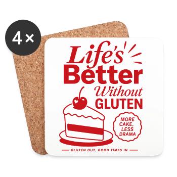 Life Is Better Without Gluten - Untersetzer (4er-Set) - Weiß - Vorne