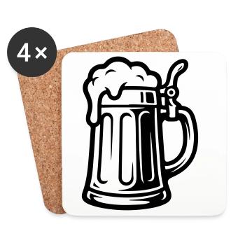 Bière Beer Symbol Beer - Dessous de verre (lot de 4) - blanc - Devant