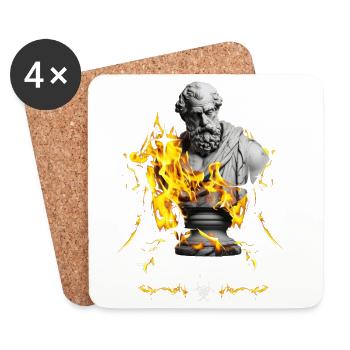 Flame statue with fire spell - Coasters (set of 4) - white - Front