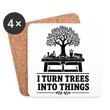 Humor Wood Carpenter Cabinetmaker | Artisan Gift - Coasters (set of 4) - white - Front