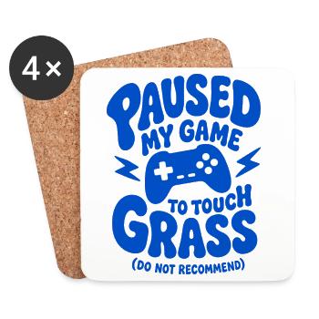 J’ai mis mon jeu en pause pour toucher l’herbe - Dessous de verre (lot de 4) - blanc - Devant