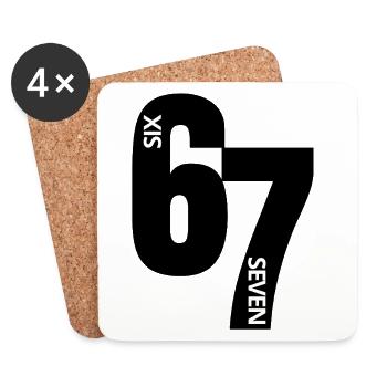 Six Seven - 6 7 - Sixty Seven - Meme - Untersetzer (4er-Set) - Weiß - Vorne