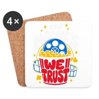 In Movies We Trust Kino Popcorn - Untersetzer (4er-Set) - Weiß - Vorne