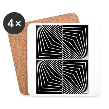Conception des lignes géométriques Bauhaus - Dessous de verre (lot de 4) - blanc - Devant