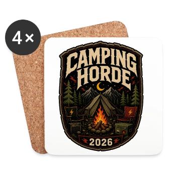 Camping Horde 2026 Metal Festival Camp Badge - Coasters (set of 4) - white - Front