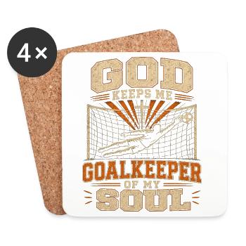 God guards my soul goalkeeper faith Philippians 4 - Coasters (set of 4) - white - Front