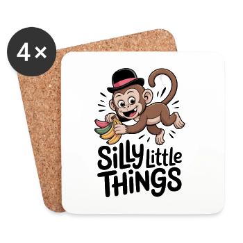 The Monkey and the Bananas: Crazy Things - Coasters (set of 4) - white - Front