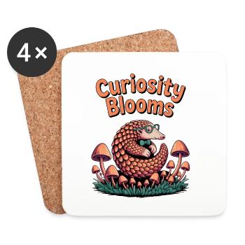 Pangolin: Curiosity Blooms - Coasters (set of 4) - white - Front