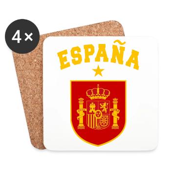 SPANIEN SPAIN España EUROPA SPANISCHE SPORT FAN - Untersetzer (4er-Set) - Weiß - Vorne