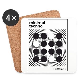 Affiche Minimal Techno - Dessous de verre (lot de 4) - blanc - Devant