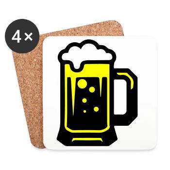 Beer beer glass icon - Coasters (set of 4) - white - Front