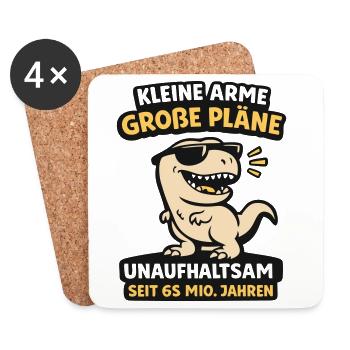 Unaufhaltsamer Dino mit Sonnenbrille - Untersetzer (4er-Set) - Weiß - Vorne