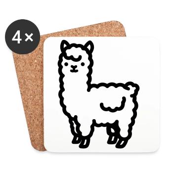 alpaga - Dessous de verre (lot de 4) - blanc - Devant
