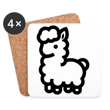 alpaga - Dessous de verre (lot de 4) - blanc - Devant