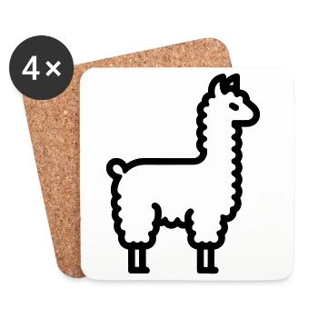 lama - Coasters (set of 4) - white - Front
