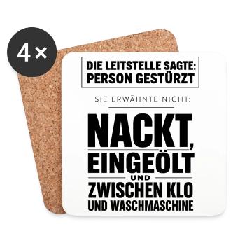 Person Gestürzt, Details Verschwiegen - Untersetzer (4er-Set) - Weiß - Vorne
