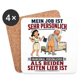 Mein Job ist persönlicher als beiden lieb ist - Untersetzer (4er-Set) - Weiß - Vorne