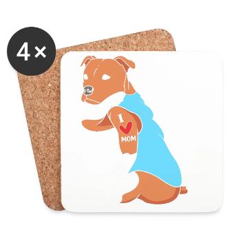 Staffordshire Bullterrier - Untersetzer (4er-Set) - Weiß - Vorne