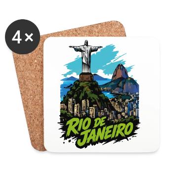 Rio de Janeiro Silhouette - Untersetzer (4er-Set) - Weiß - Vorne