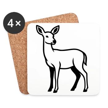 Club de chasse de chasseurs de silhouettes de cerfs Forêt forestière - Dessous de verre (lot de 4) - blanc - Devant