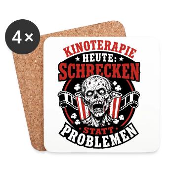 Kinotherapie Schrecken Statt Design - Untersetzer (4er-Set) - Weiß - Vorne