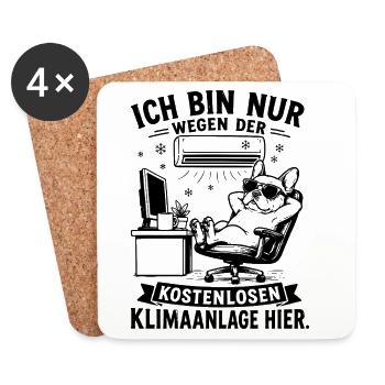 Lustiges Büro Design – Home Office vs Klimaanalge - Untersetzer (4er-Set) - Weiß - Vorne