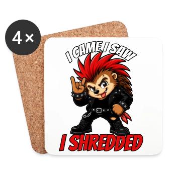 Ich kam, ich sah, ich habe das Punk-Igel-Maskottchen zerfetzt - Untersetzer (4er-Set) - Weiß - Vorne