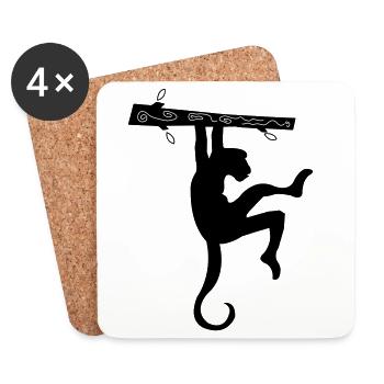 Singe - Dessous de verre (lot de 4) - blanc - Devant