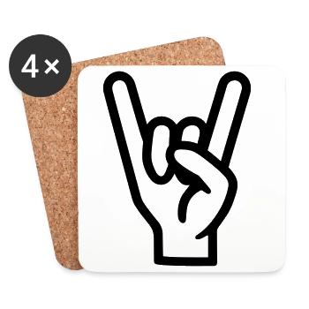 Rock Sign Hand - Coasters (set of 4) - white - Front