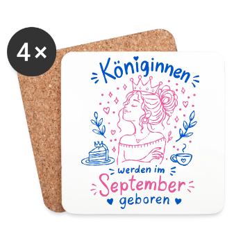 Queens Born in September Doodle - Coasters (set of 4) - white - Front