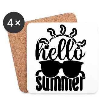 Bonjour lunettes de soleil d’été SVG Design - Dessous de verre (lot de 4) - blanc - Devant