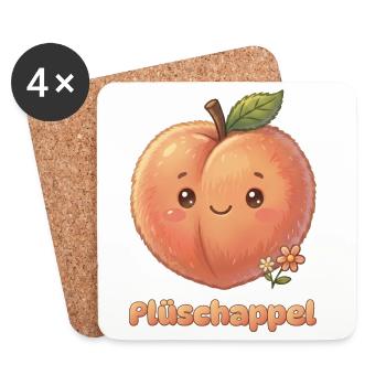 Plattdüütsch Edition: Plüschappel - Untersetzer (4er-Set) - Weiß - Vorne
