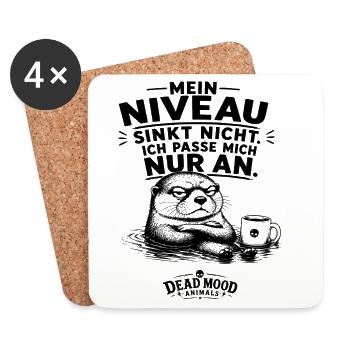 Mein Niveau sinkt nicht. Ich passe mich nur an. - Untersetzer (4er-Set) - Weiß - Vorne
