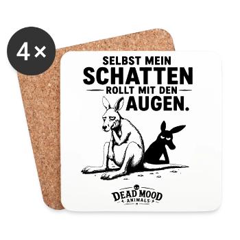 Lustiges Känguru Geschenk Sarkasmus - Untersetzer (4er-Set) - Weiß - Vorne