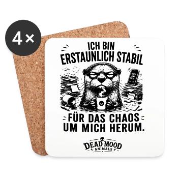 Lustiger Otter | Büro Humor, Sarkasmus  - Untersetzer (4er-Set) - Weiß - Vorne