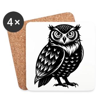Snowy Owl - Coasters (set of 4) - white - Front