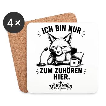 Genervter Fuchs | Lustiger Meeting Büro Spruch - Untersetzer (4er-Set) - Weiß - Vorne