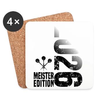 Darts Champion 2026 Kreisliga shirt black white - Coasters (set of 4) - white - Front