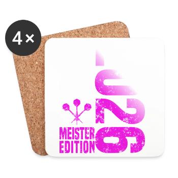 Darts Meister 2026 Kreisliga shirt pink weiß - Untersetzer (4er-Set) - Weiß - Vorne
