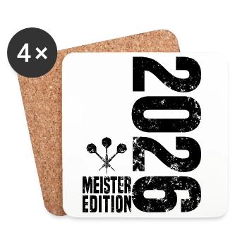 Darts Champion 2026 Kreisliga shirt black - Coasters (set of 4) - white - Front