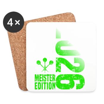Darts Meister 2026 Kreisliga shirt grün weiß - Untersetzer (4er-Set) - Weiß - Vorne