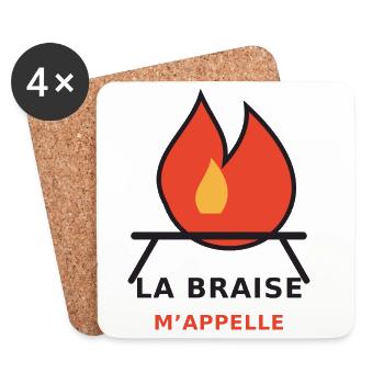 La Braise m'appelle - Dessous de verre (lot de 4) - blanc - Devant