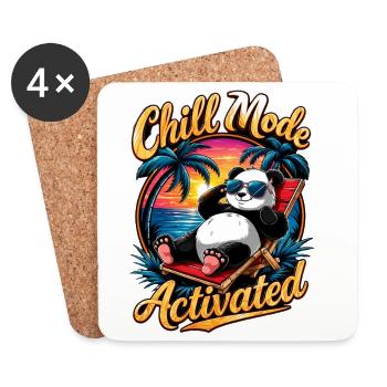 Coucher de soleil Chill Panda - Dessous de verre (lot de 4) - blanc - Devant