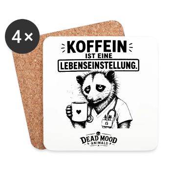 Lustiger Kaffee Spruch Medizin Humor Geschenk  - Untersetzer (4er-Set) - Weiß - Vorne