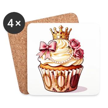 Crowned Cupcake Royale - Coasters (set of 4) - white - Front