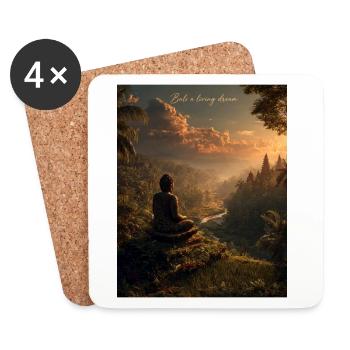 Bali Silence in the evening light - Coasters (set of 4) - white - Front