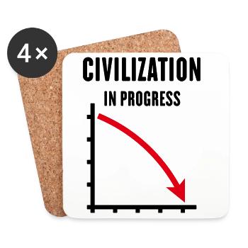Civilisation en cours (Civilisation POS Red 2C) - Dessous de verre (lot de 4) - blanc - Devant